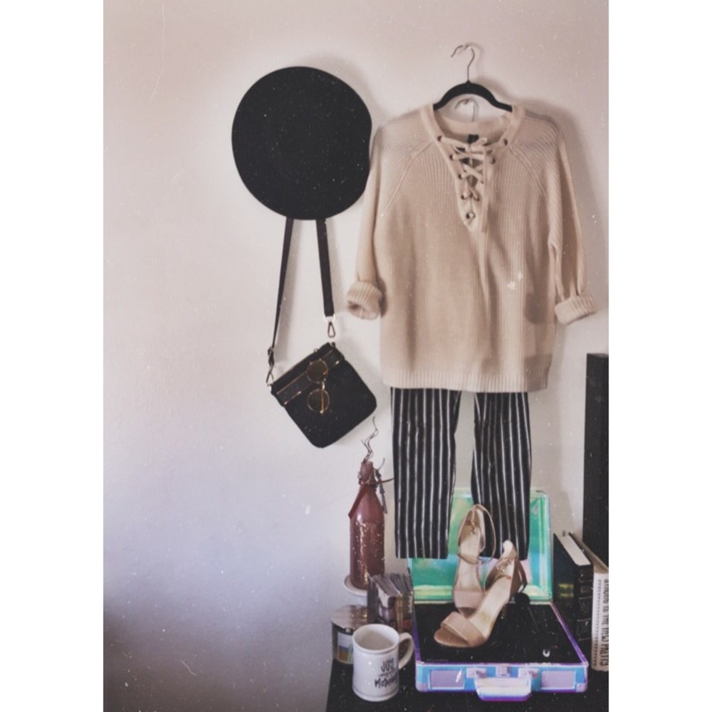 Cream-laced sweater